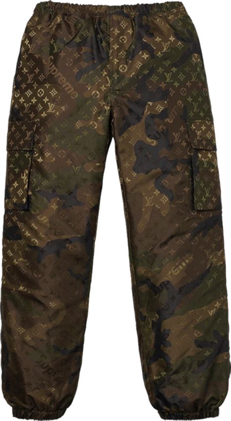 lv supreme cargo pants|louis vuitton track pants camo.